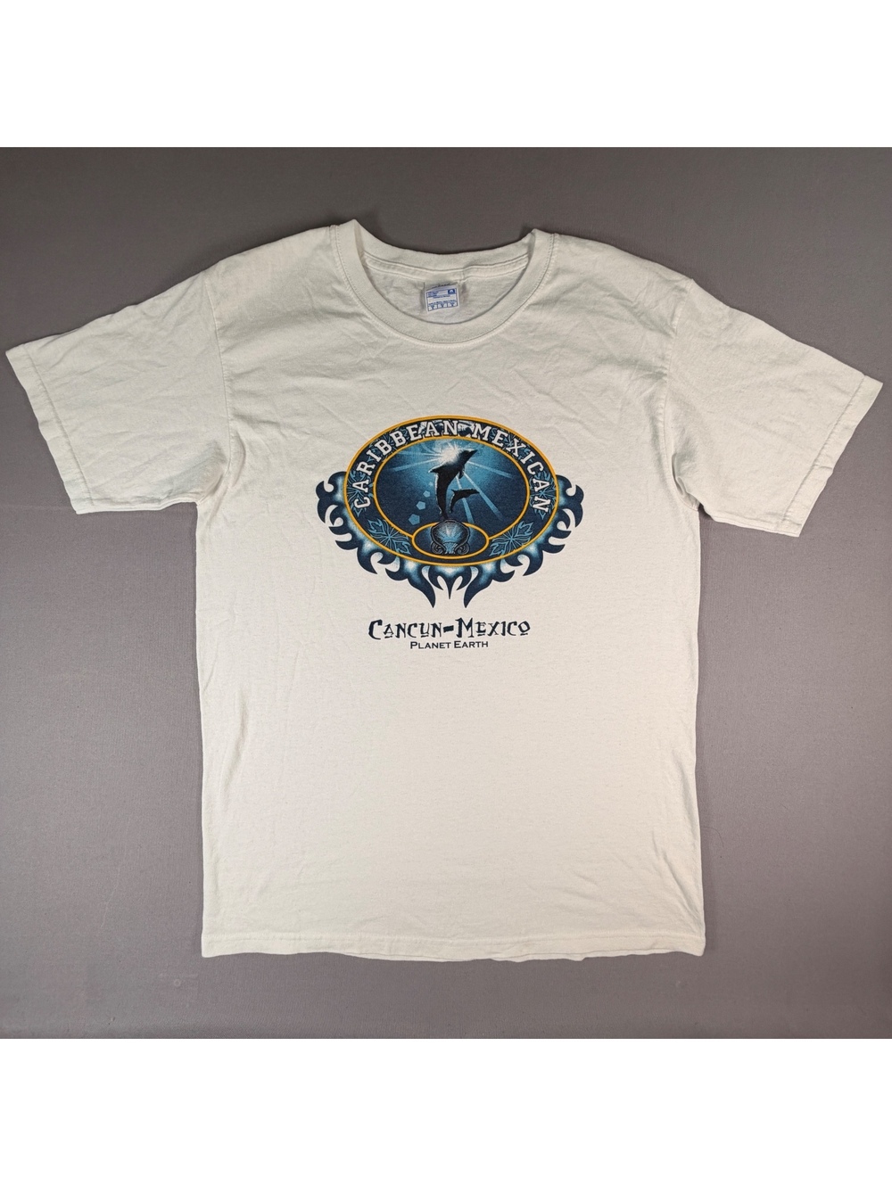 VTG Cancun Mexico Shirt Mens M Planet Earth Caribbean Sun Souvenir Graphic Tee